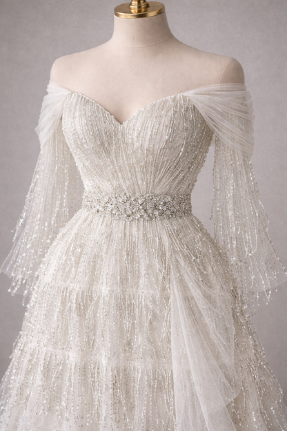 Luxury Fringe Pastel Sequin Lace Fabric – Premium Lace Couture Fabric