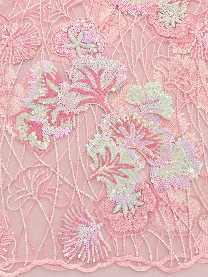 Gizelie French Lace Fabric - Pink