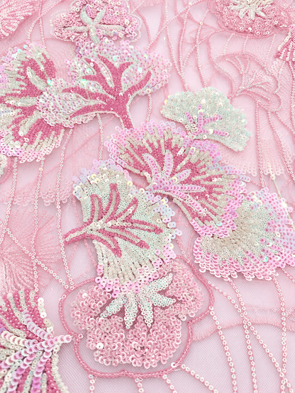 Gizelie French Lace Fabric - Pink