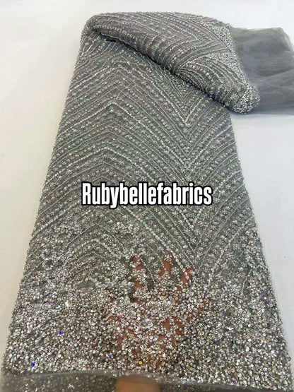 Urora Beaded Sequin Lace Fabric