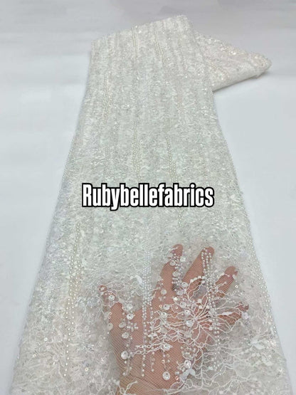 Alonxy Beaded Floral Fabric