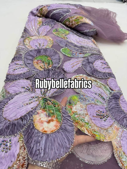 Arger Luxury Floral Beaded Sequin Fabric