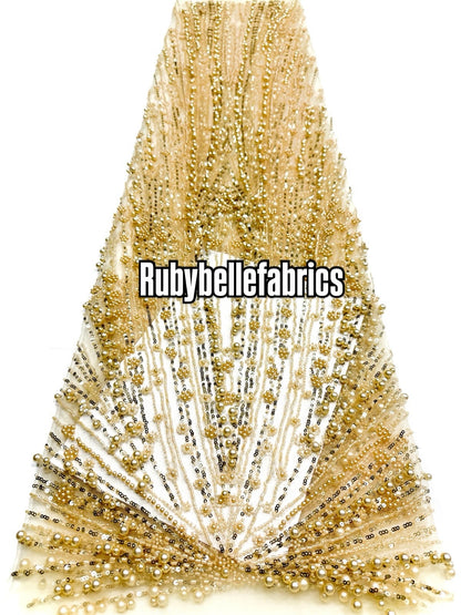 Encia Beaded Lace Fabric