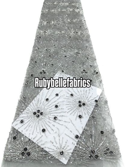 Oney Luxury Sequin Crystal Stones Fabric