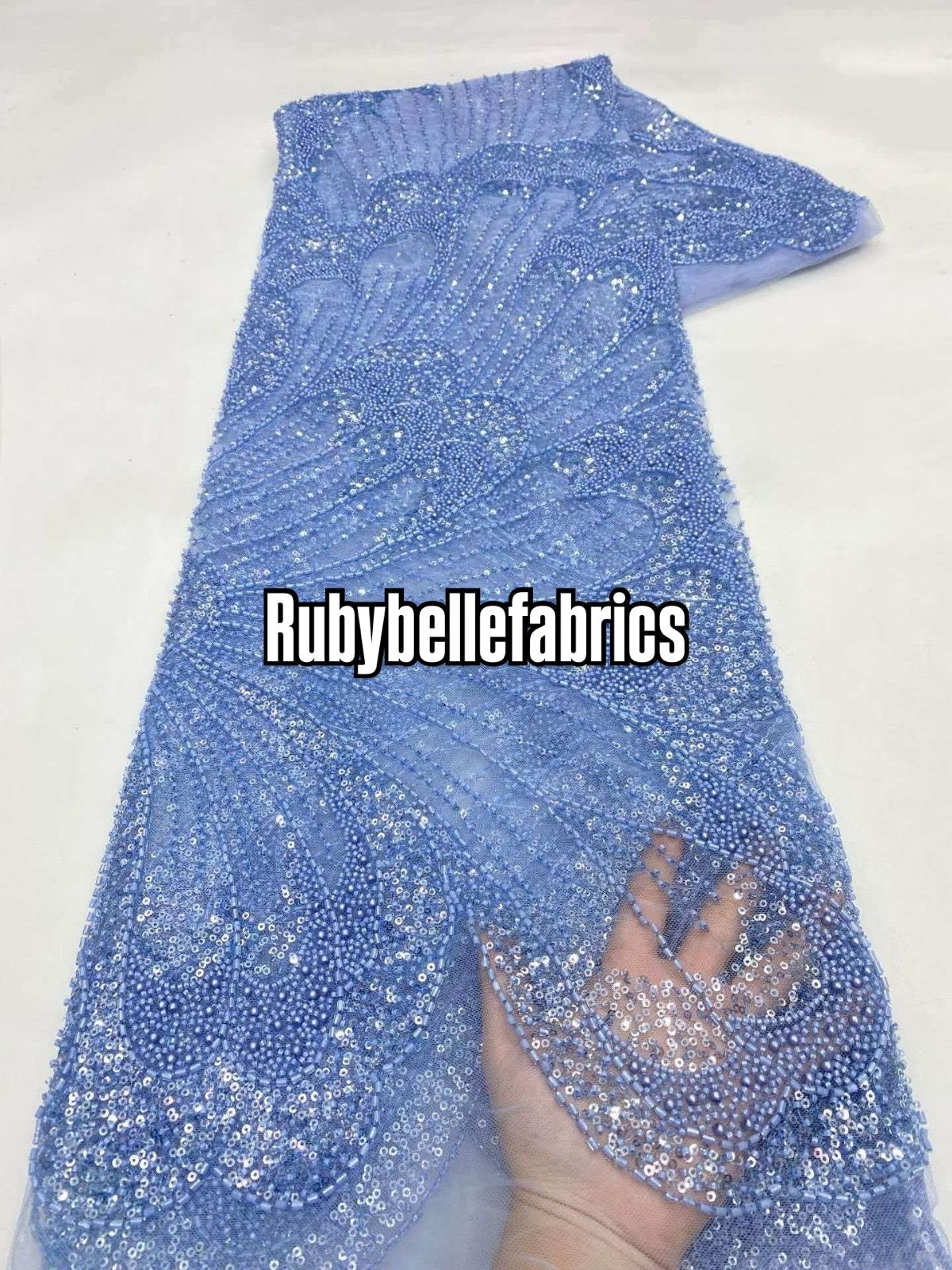 Uilt Wavy Beaded Fabric