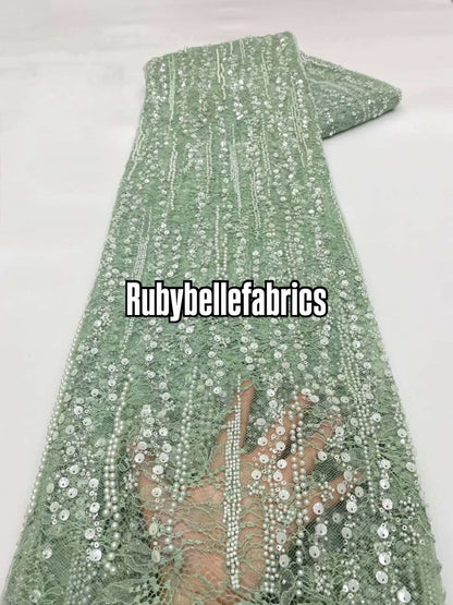 Alonxy Beaded Floral Fabric
