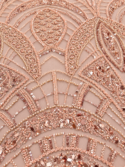 Enenia Beaded Luxury Fabric - Blush Pink