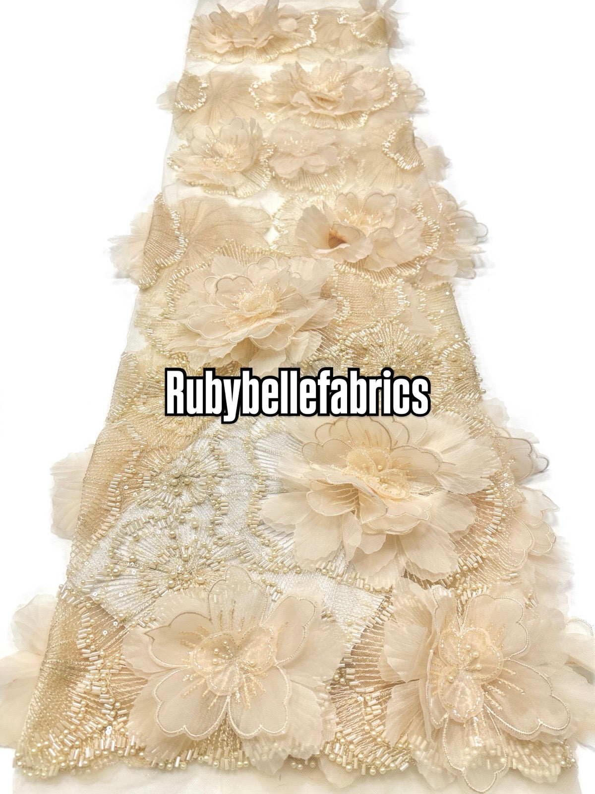Ories Dekuxe 3D Petal Luxury Beaded Fabric