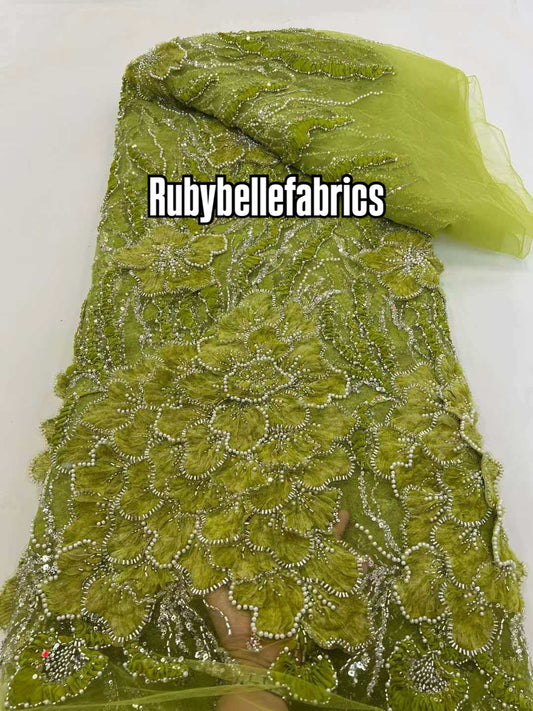 Sirelle Beaded Sequin Lace Fabric