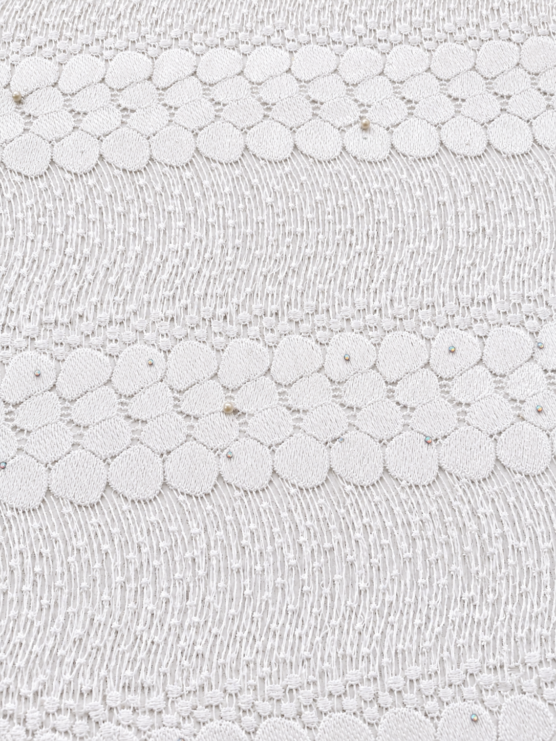 Ersion White Embroidered Lace Fabric