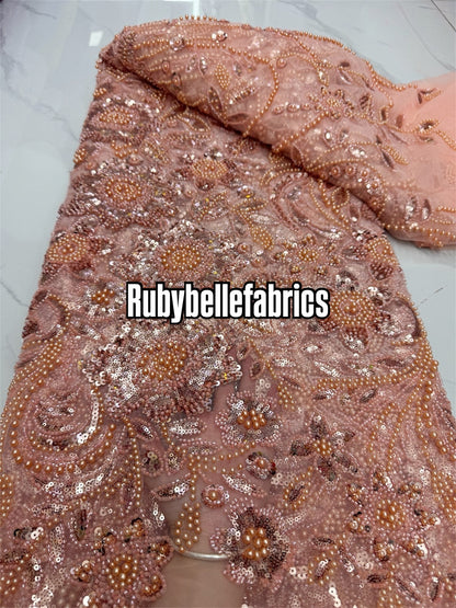 Ecks Beaded Sequin Tulle Fabric