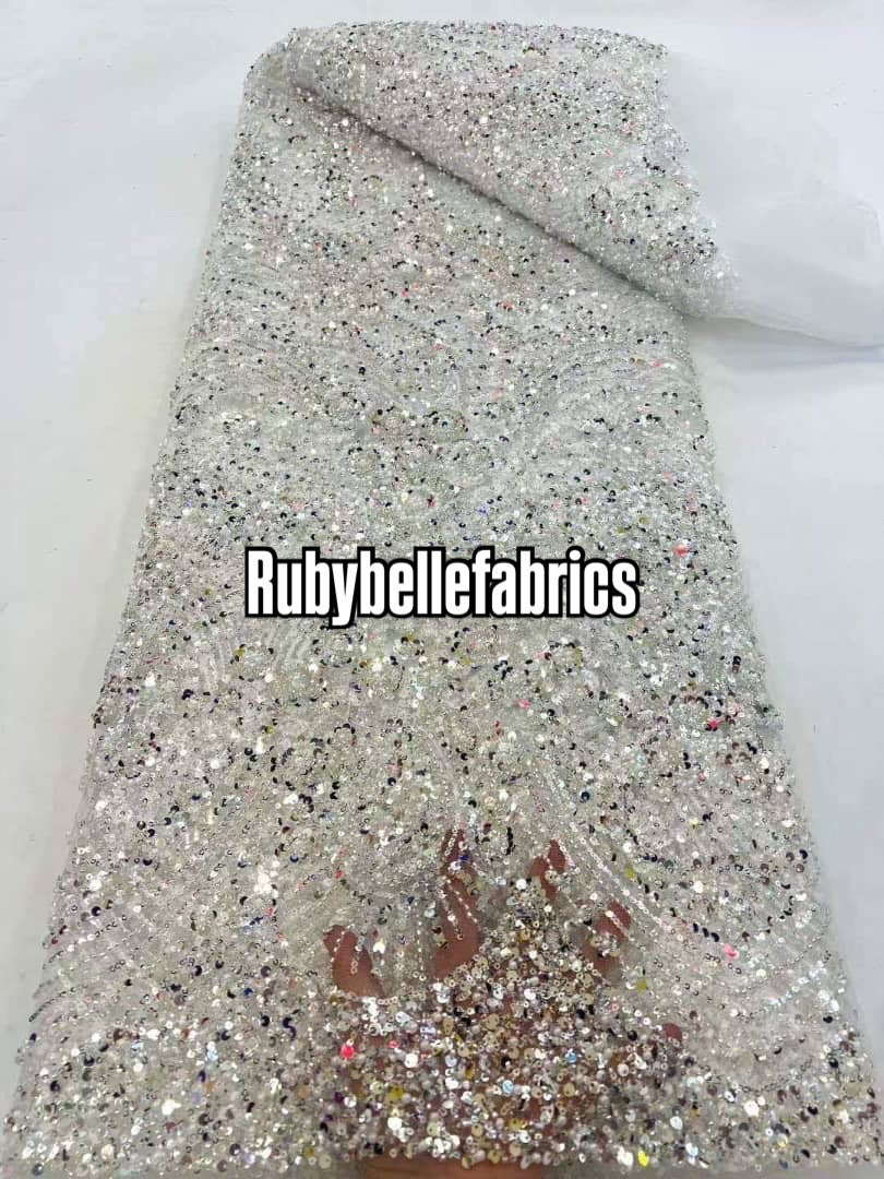 Dexzie Beaded Sequin Lace Fabric