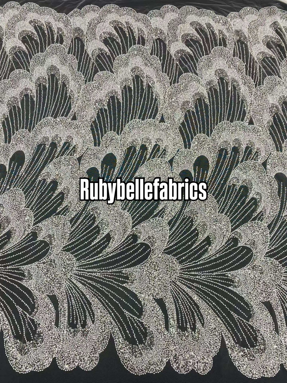 Uilt Wavy Beaded Fabric