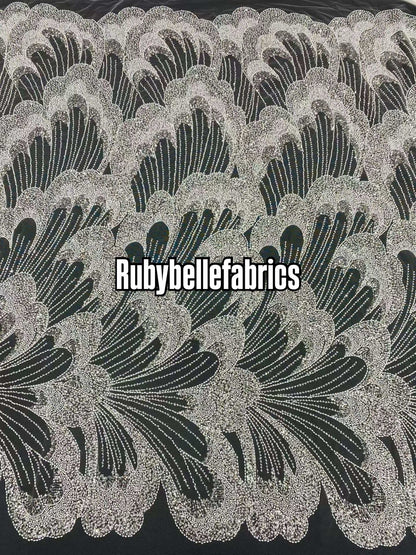 Uilt Wavy Beaded Fabric