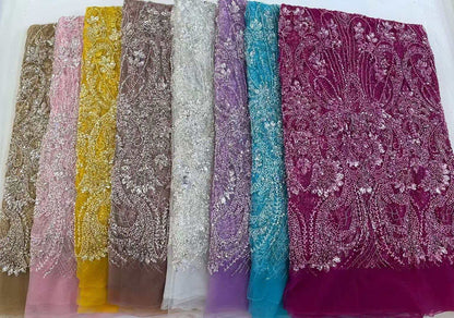 Nessia Fully Beaded Luxury Couture Fabric