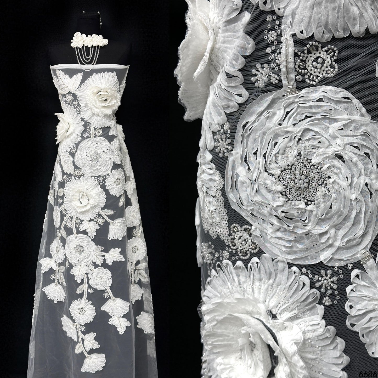 Arstone 3D Luxury Beaded Fabric