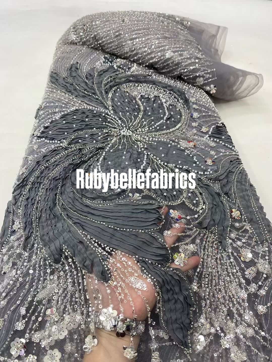 Lemier Beaded Petal Luxury Fabric