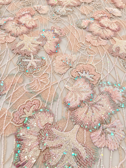 Gizelie French Lace Fabric - Blush Pink