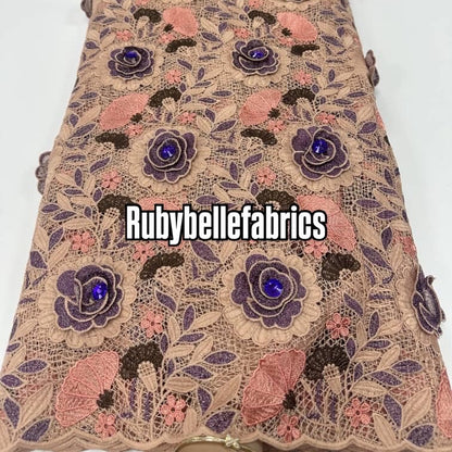 Hefio High Quality Floral Cord Lace Fabric