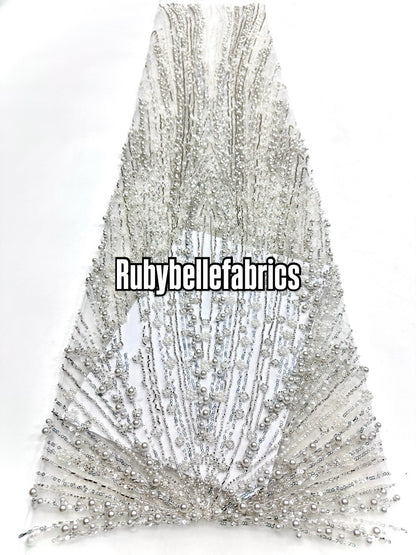 Encia Beaded Lace Fabric