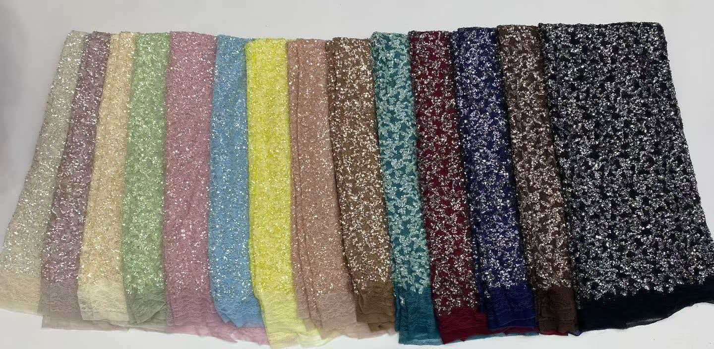Umber Net Sequin Fabric