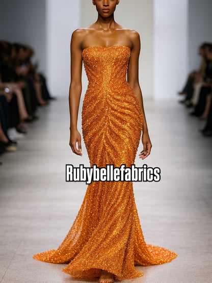 Ebra Pearls Beads Lace Fabric