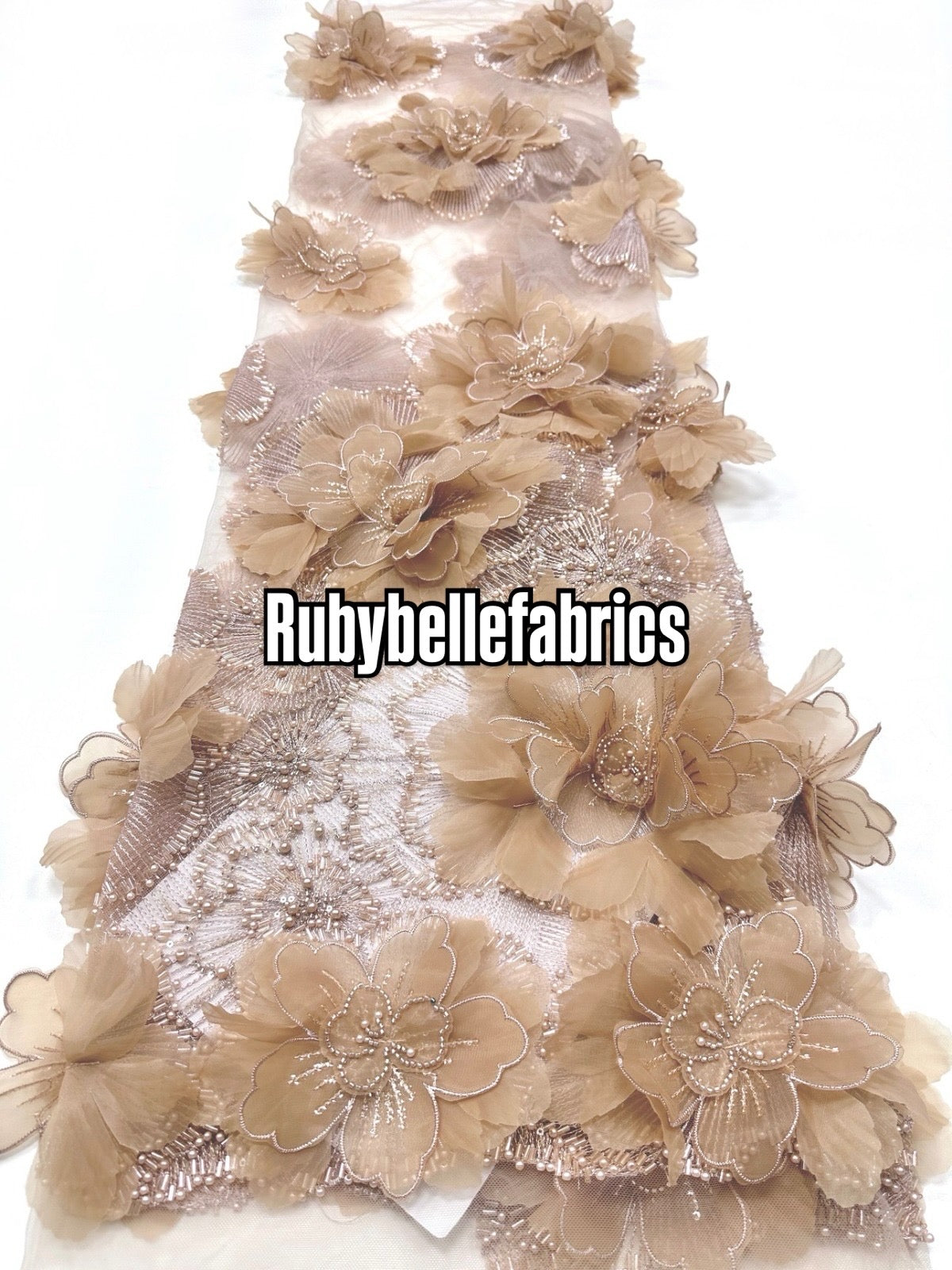 Ories Dekuxe 3D Petal Luxury Beaded Fabric