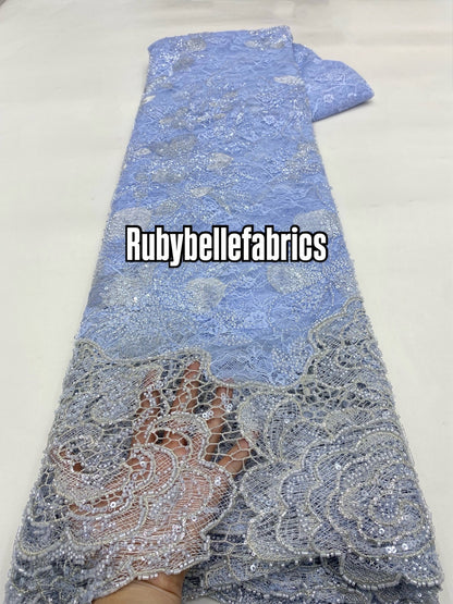 Etton Beaded Scallop Egde Lace Fabric