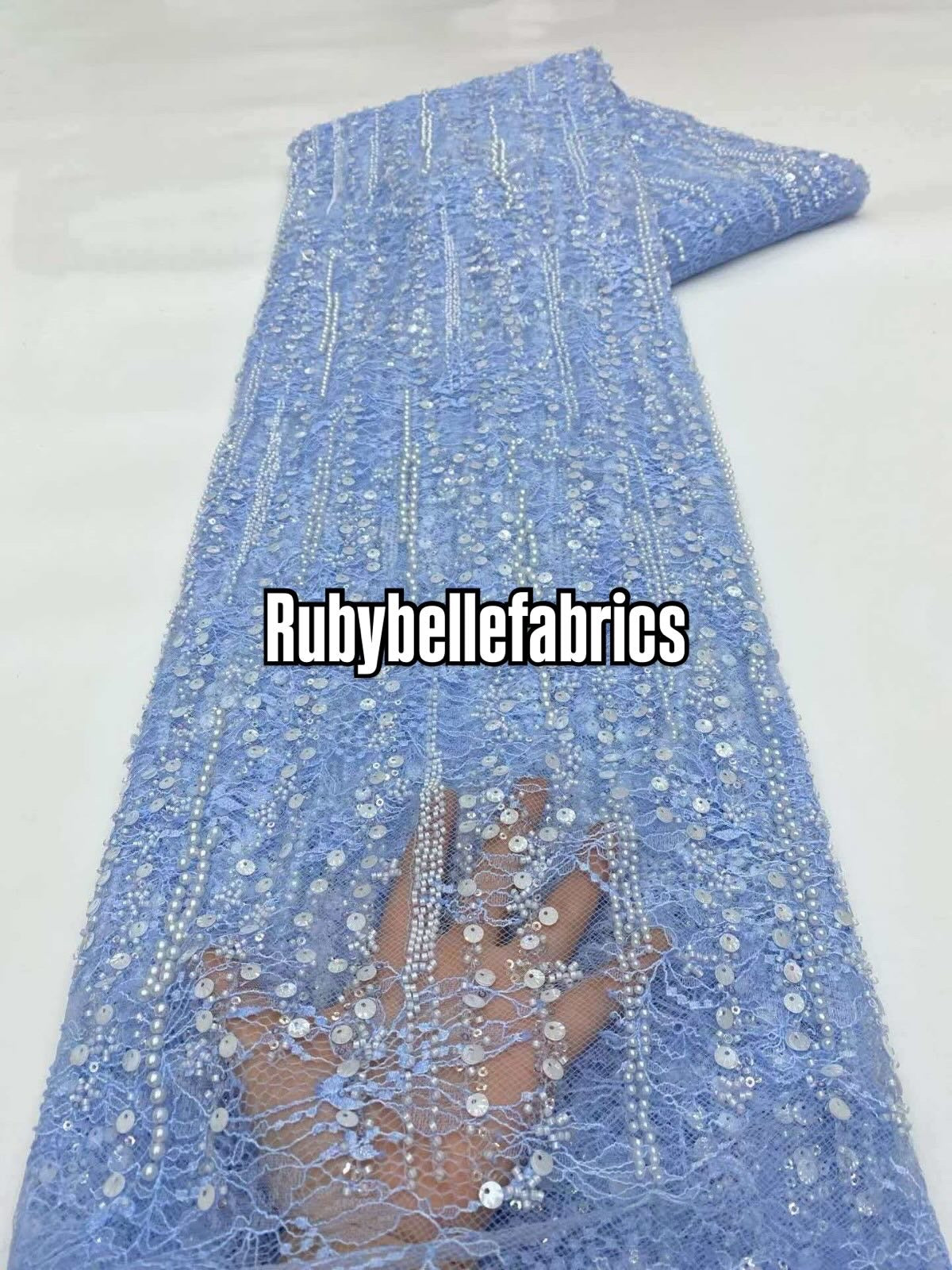 Alonxy Beaded Floral Fabric