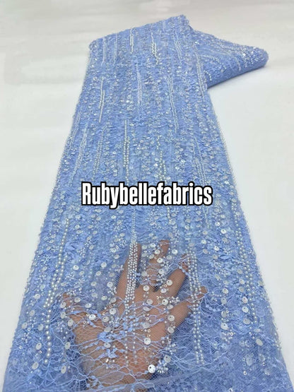 Alonxy Beaded Floral Fabric