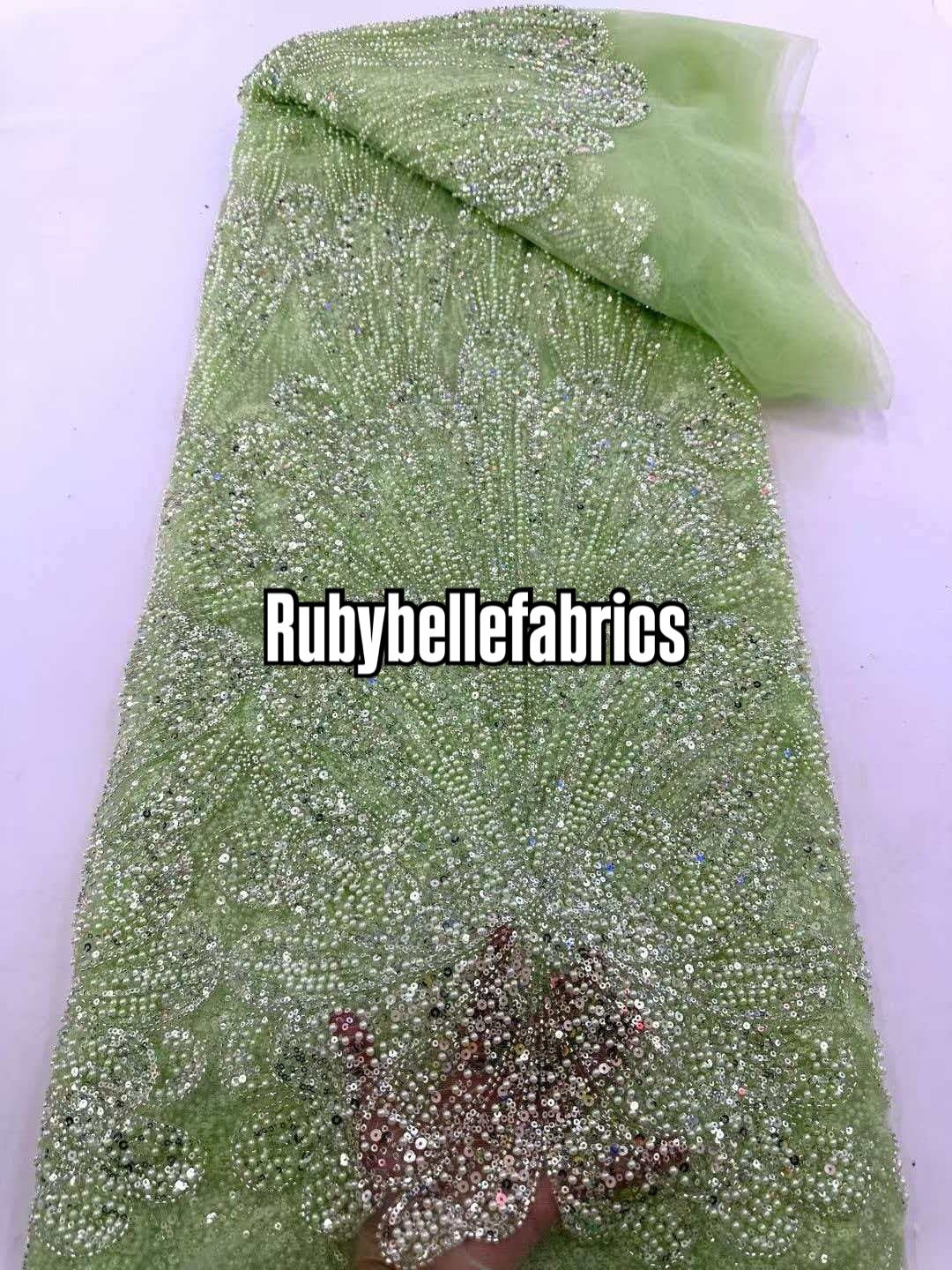 Icka Beaded Stoned Luxury Couture Fabric