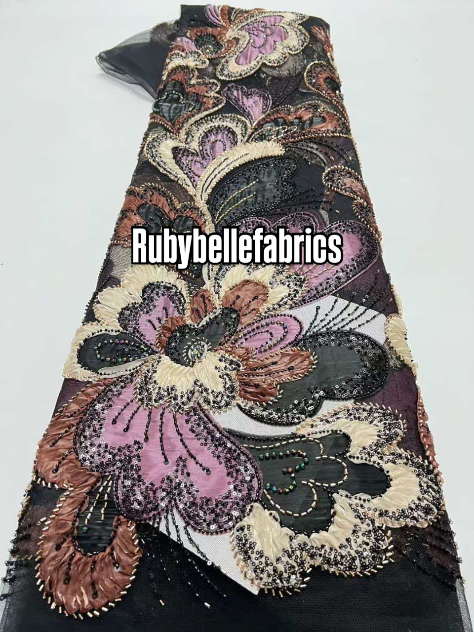 Astysx Beaded Sequin Lace Fabric