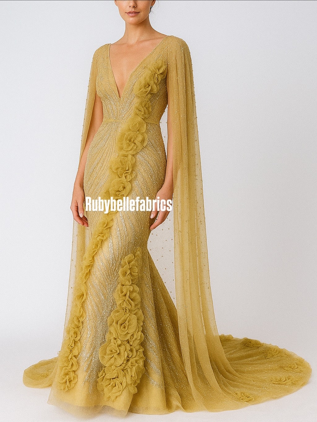 Urkey Roses 3D Sequin couture fabric