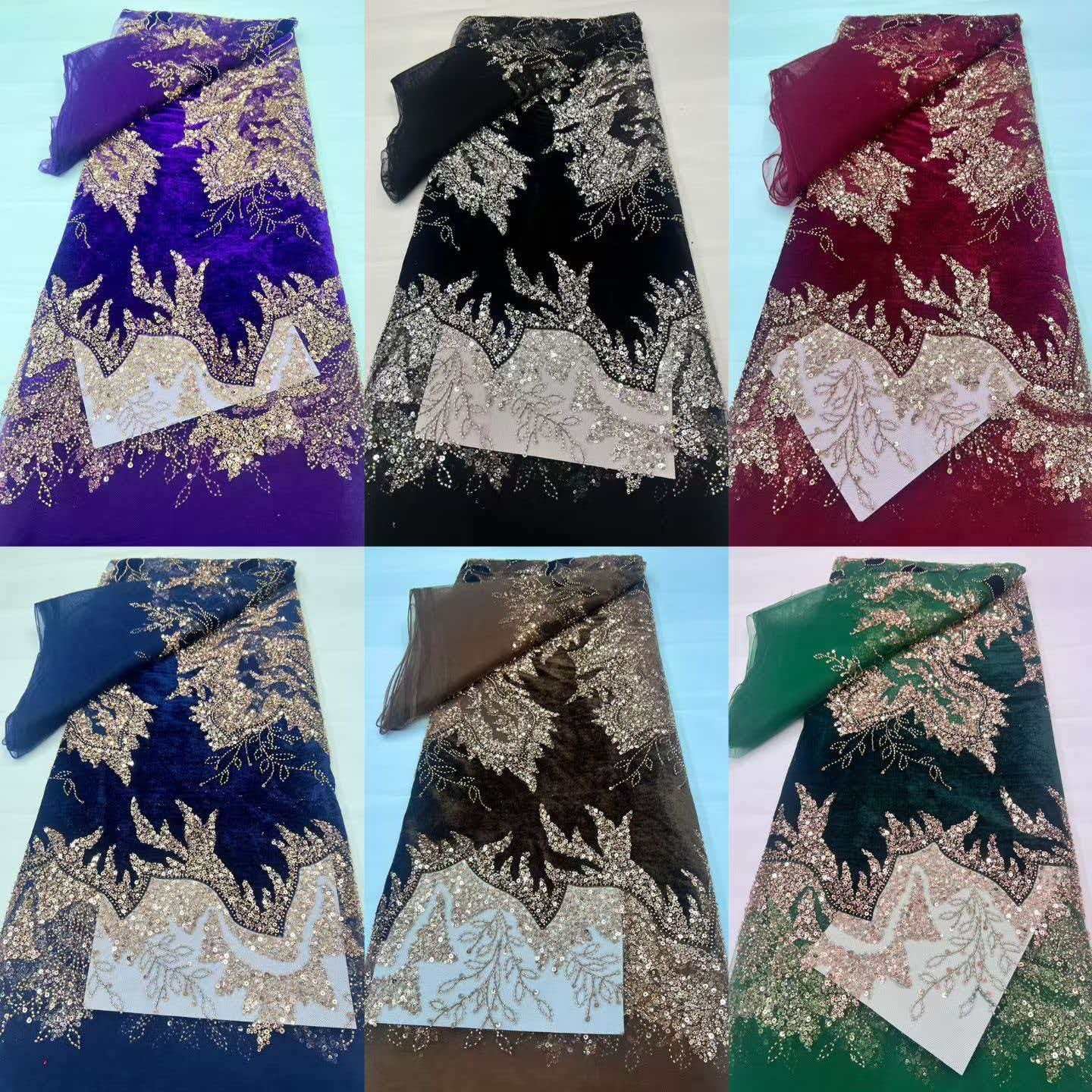 Loomxy Beaded Velvet Fabric