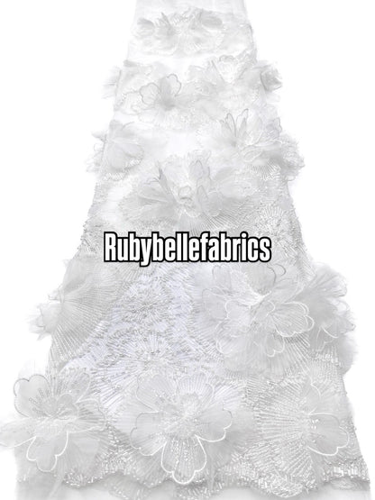 Ories Dekuxe 3D Petal Luxury Beaded Fabric