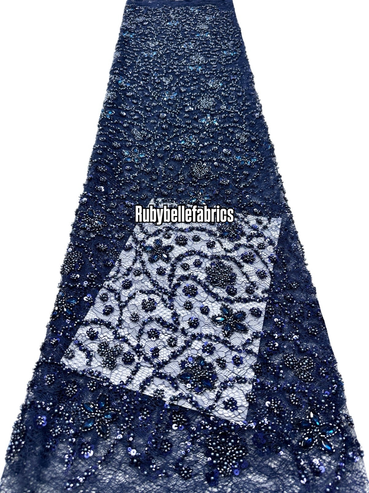 Aprain Luxury 3D Floral Beaded Stone Fabric