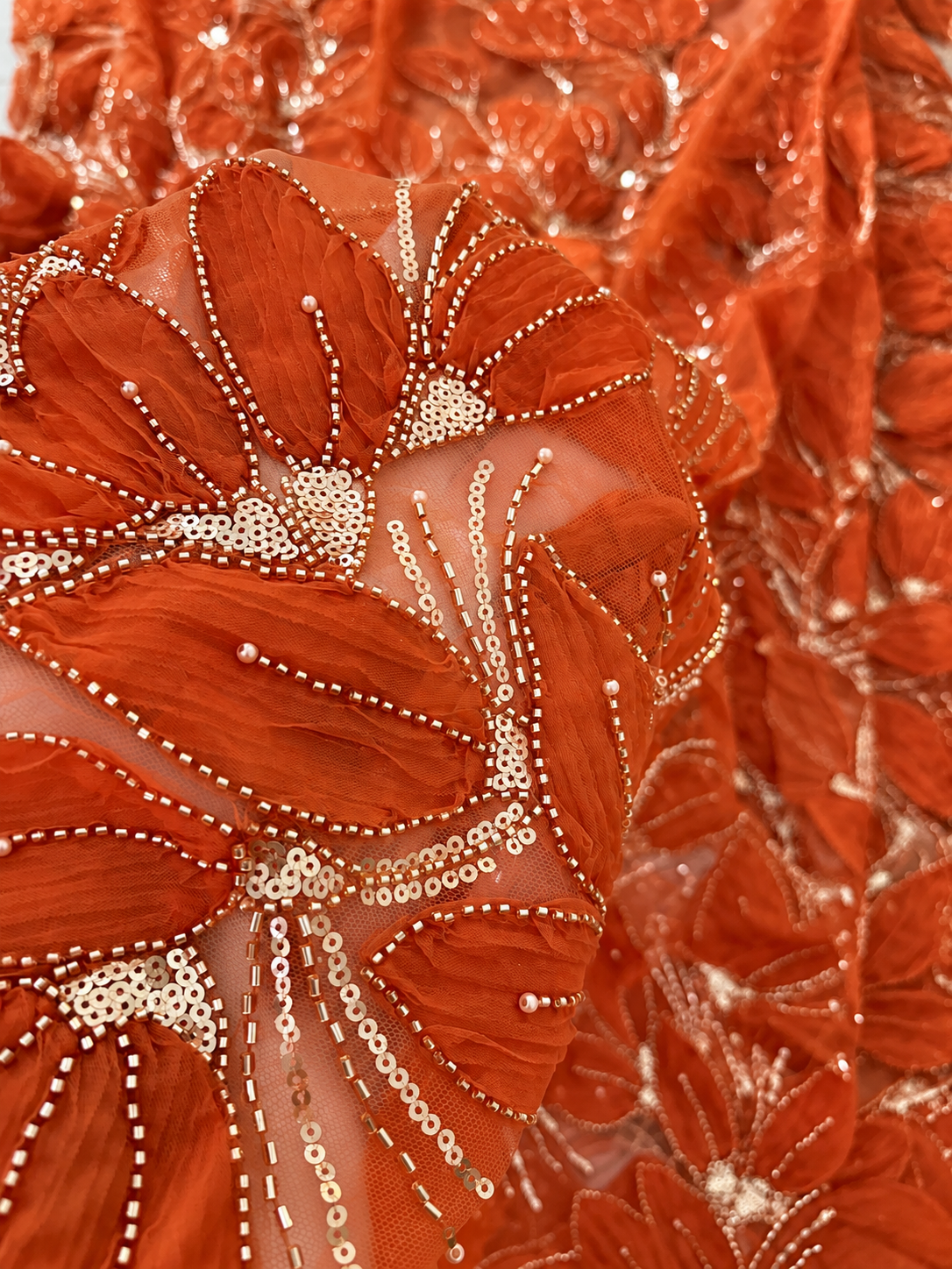 Bloom Luxury Handmade Fabric - Warm Orange