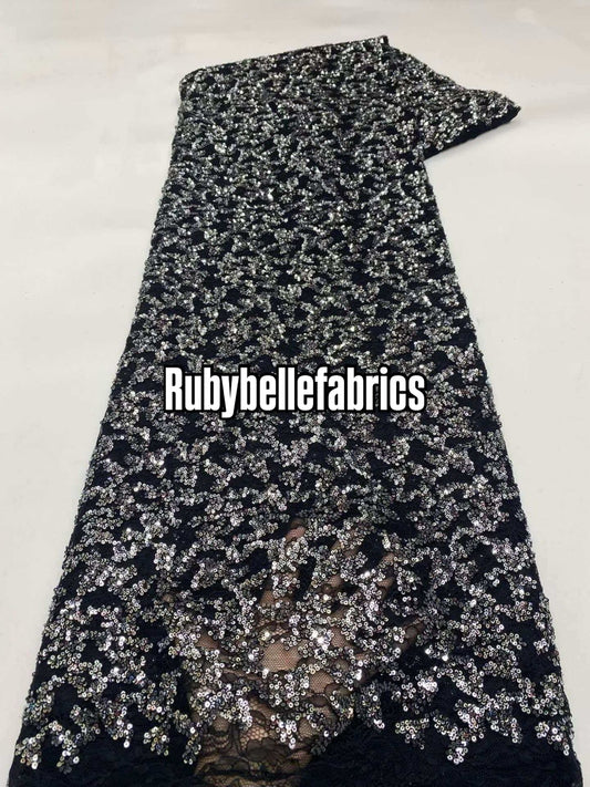 Umber Net Sequin Fabric