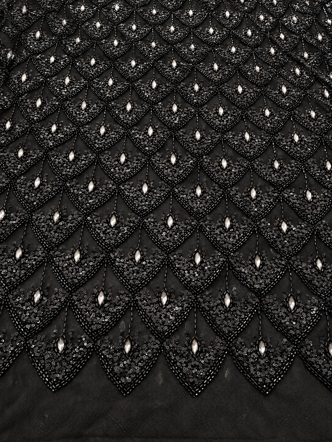Nuixt Deluxe Luxury Beaded Fabric -Black