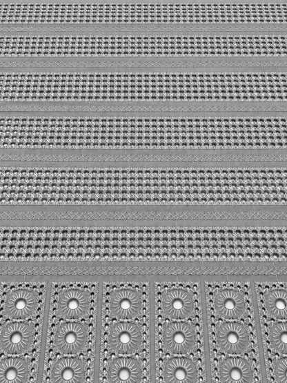 Osint Silver Grey Geometric Eyelet Lace Fabric