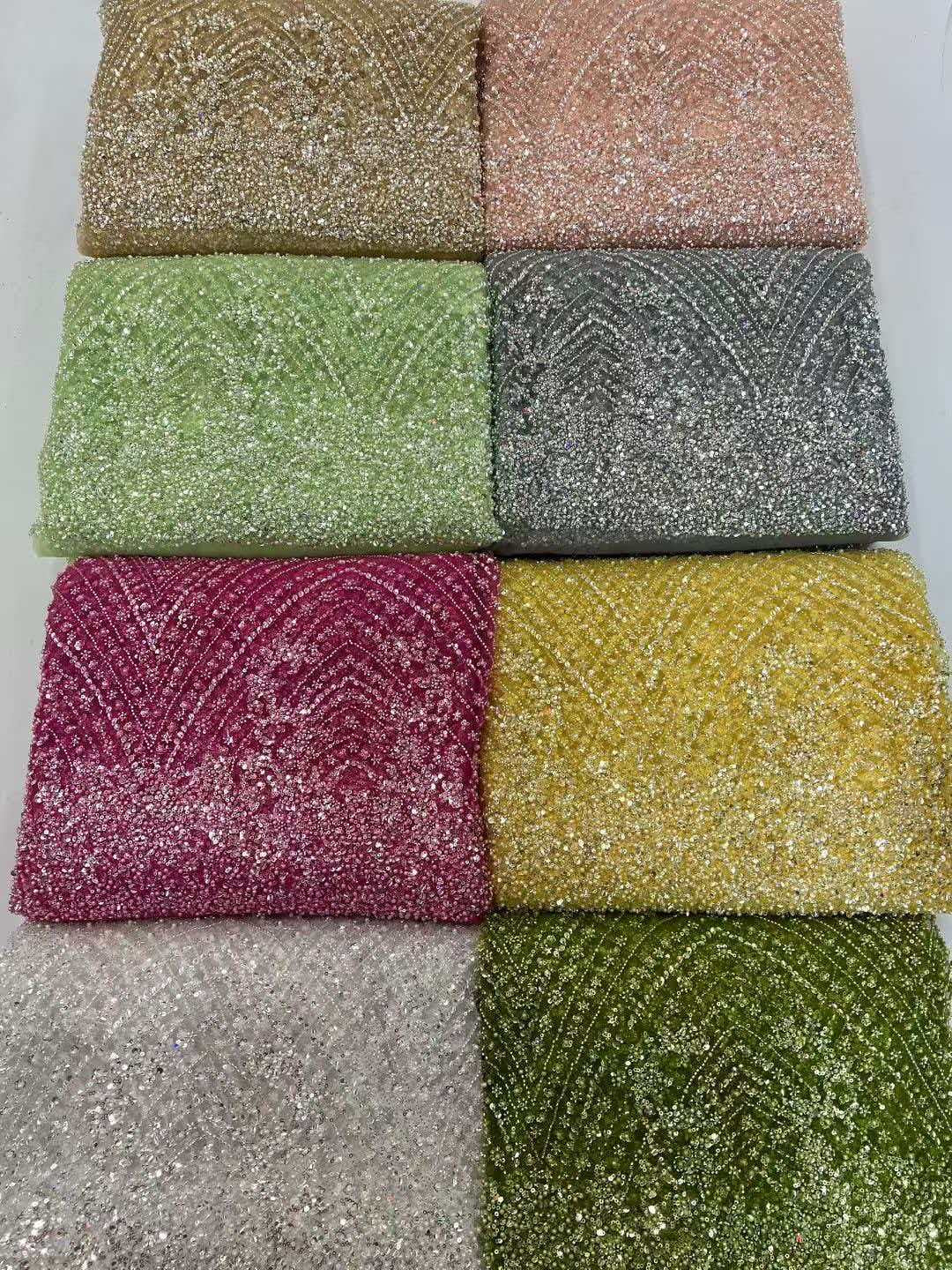 Urora Beaded Sequin Lace Fabric