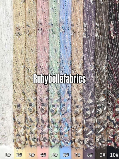 Ittle Luxury 3D Floral Beaded Fabric