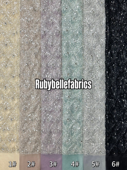 Arey Sparkle Crystal Lace Fabric