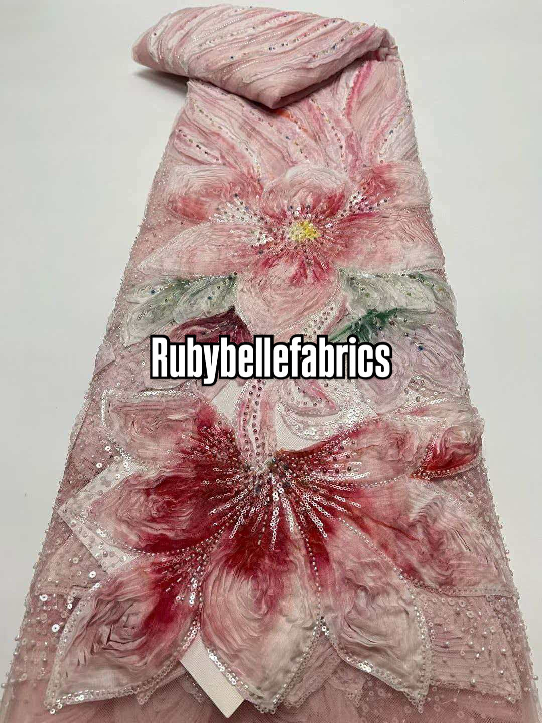 Feille Beaded Lace Fabric