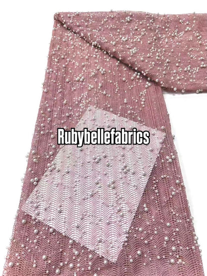 Aysox Fish Net Deluxe Sequin Beaded Fabric