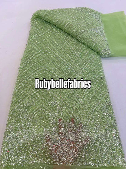 Urora Beaded Sequin Lace Fabric