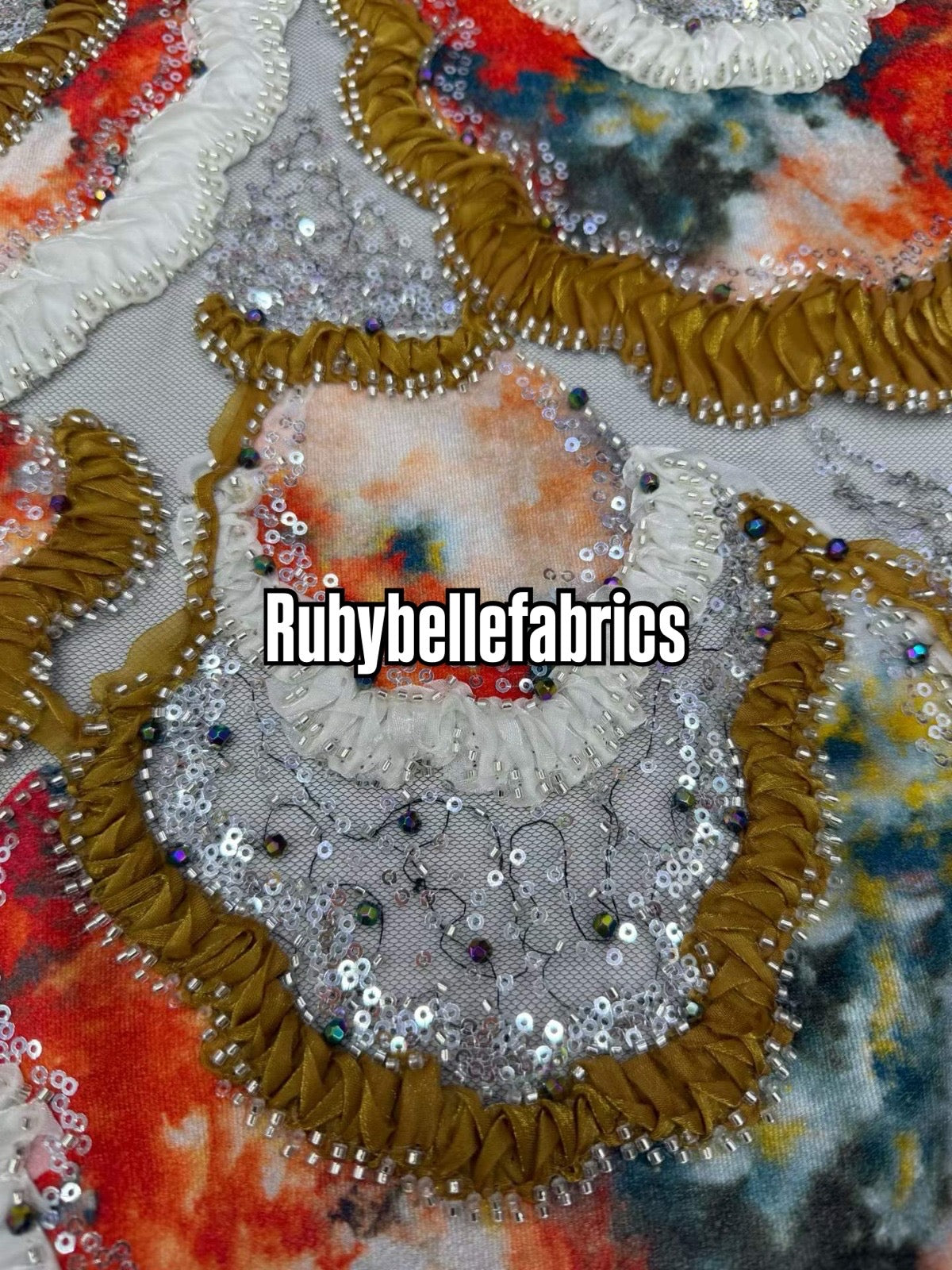 Atia Luxury Floral Beaded Sequin Fabric