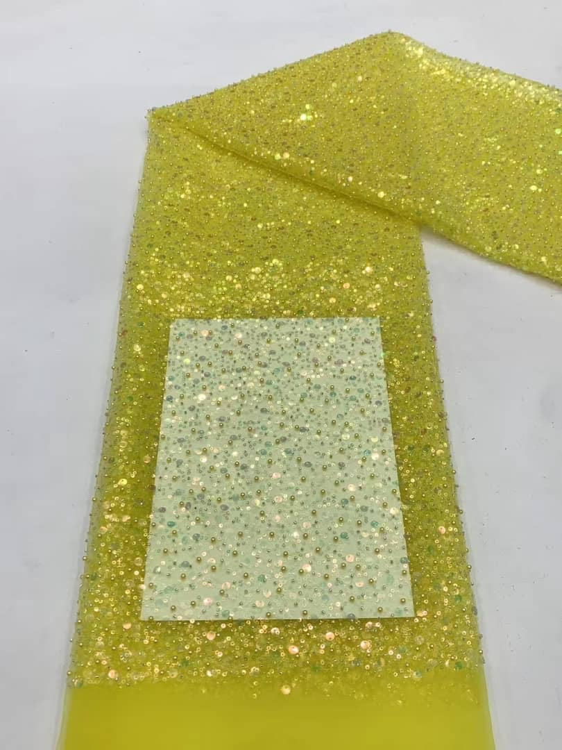 Hoffiel Hot selling Beaded Sequin Fabric - 45 Colors