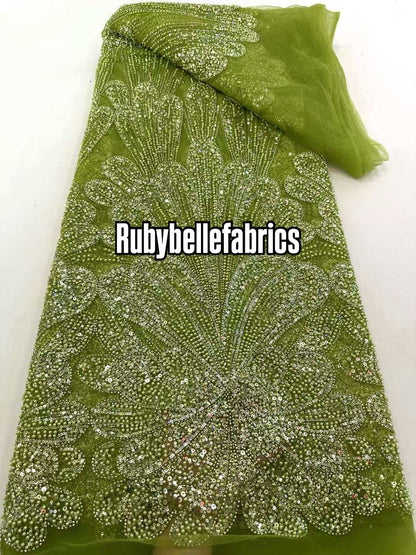 Icka Beaded Stoned Luxury Couture Fabric