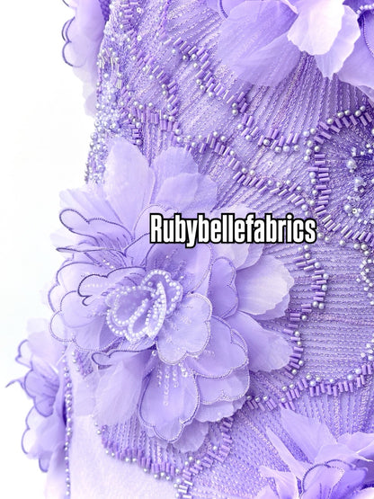 Ories Dekuxe 3D Petal Luxury Beaded Fabric